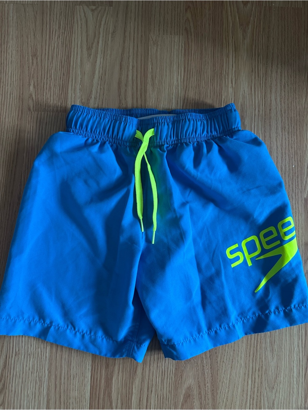 Speedo Blue and Neon Green Boys Swim Trunks